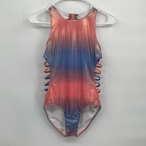 Z by Zella One Piece Swimsuit Cutout Sides Ombré Pattern Halter Neck size 14